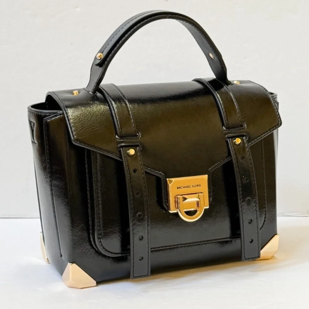 MICHAEL KORS Manhattan Medium Patent Satchel Crossbody